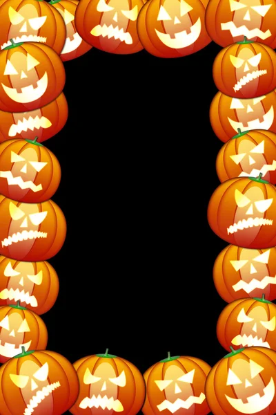 Rahmen aus Halloween-Kürbissen — Stockfoto