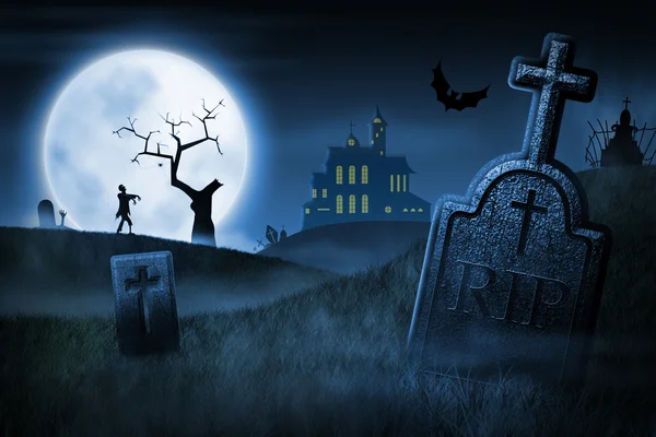 Kísérteties halloween éjszaka — Stock Fotó