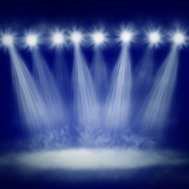 Stage lights with fog below clipart
