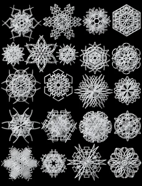 Collection of snowflakes — Stock Photo, Image