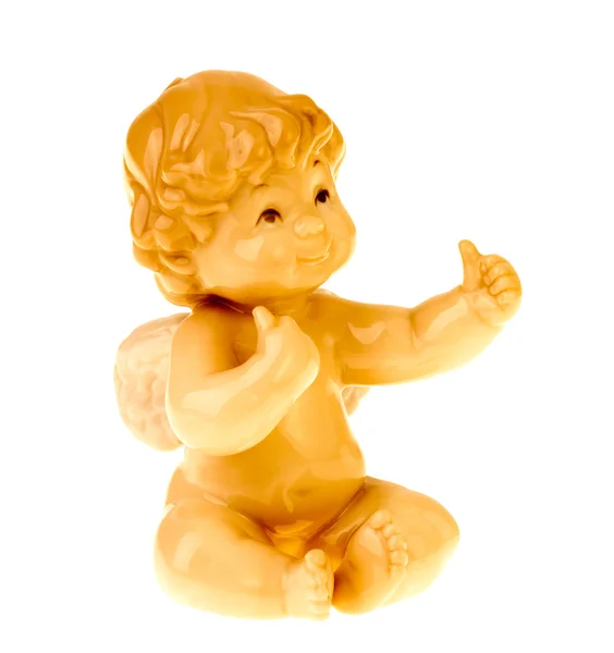Gold statuette of angel kid — Stock Photo, Image