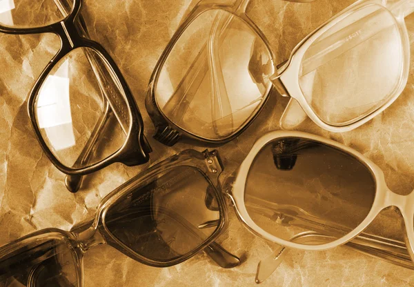 Viele antike Gläser — Stockfoto