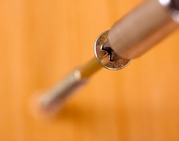 Screwing a screw — Stock Photo, Image