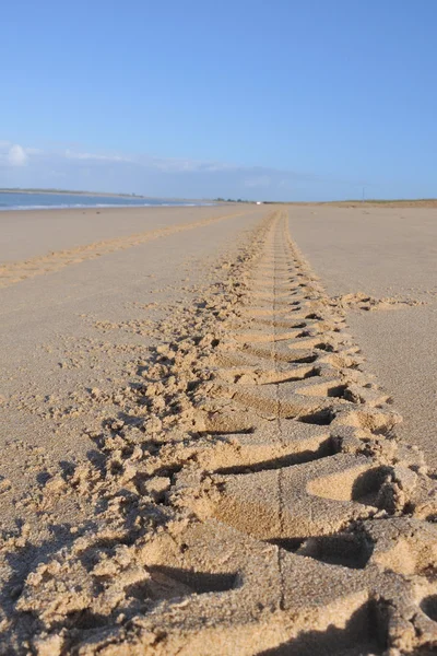 Ελαστικών σημάδια στην άμμο — Φωτογραφία Αρχείου