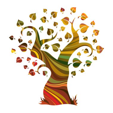 Multicolour abstract tree clipart