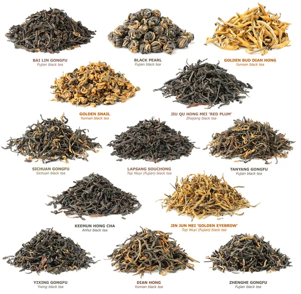 Black tea collection — Stock Photo, Image