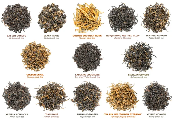 Чорний чай колекції — стокове фото