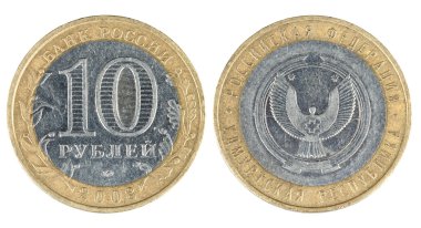 Two sides of the coin ten rubles clipart