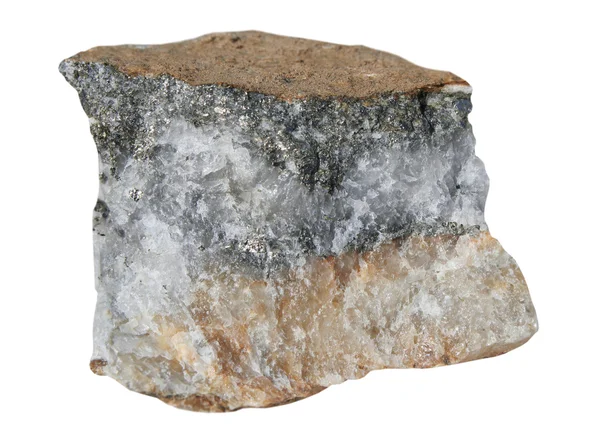 Die Probe von sulfidischem Quarzerz mit Goldgehalt — Stockfoto