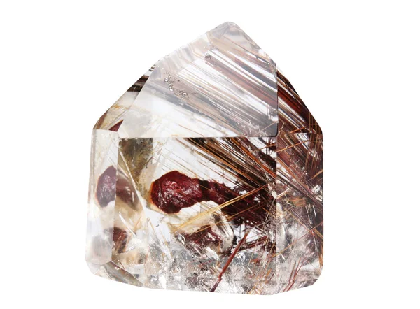 Quartzo mineral com rutilo — Fotografia de Stock
