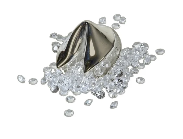 Διαμάντια που χύνεται έξω από το μπισκότο τύχης — Φωτογραφία Αρχείου