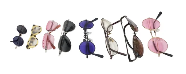 Mängd olika färgglada glasögon — Stockfoto