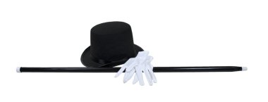 Top Hat Black Cane White Gloves clipart