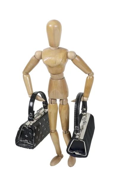 Holzmodell mit Gepäck — Stockfoto