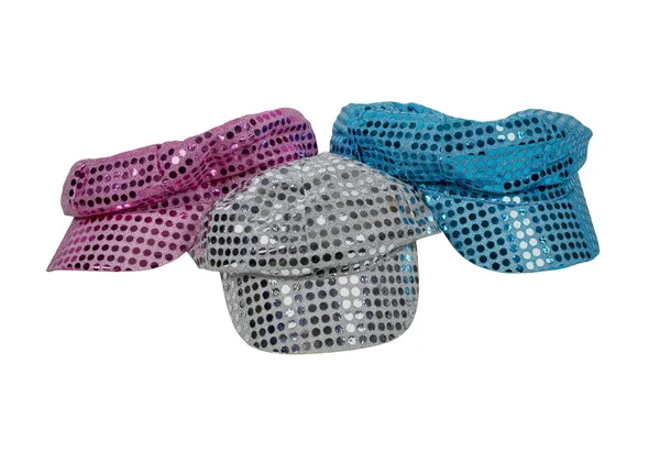 Red White and Blue Sparkle Disco Hats — Stock Photo, Image
