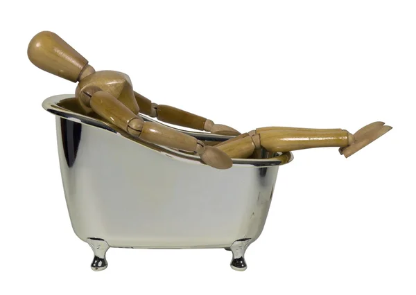 Leunde terug in een badkuip — Stockfoto