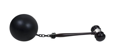 Ball and Chain and Gavel clipart