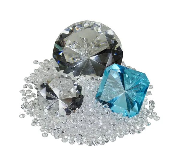 Grote en kleine diamanten en gem — Stockfoto