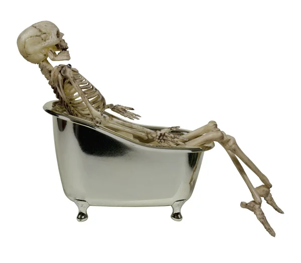 Skeleton in a Bathtub — Stock Photo, Image