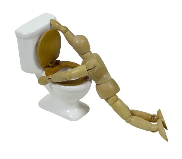 Model krank auf der Toilette — Stockfoto