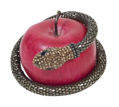 Temptation with Snake and Apple clipart