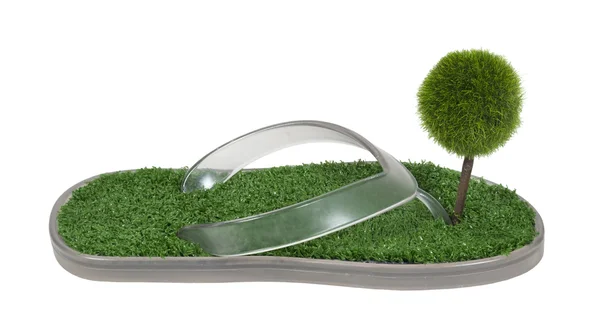 녹색 발자국 — 스톡 사진