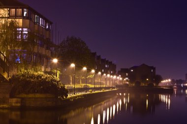 London docklands at night.