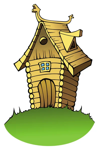 Desenho animado casa de madeira — Vetor de Stock