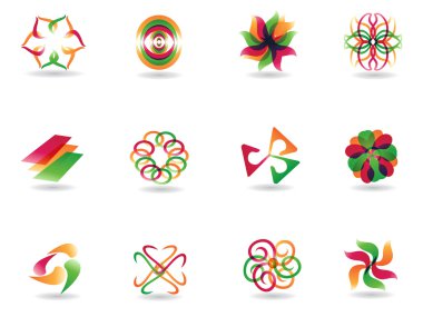 Abstract colorful icons clipart