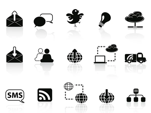 İnternet sosyal iletişim Icon set — Stok Vektör