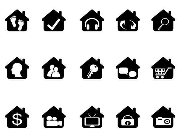 Set icona della casa — Vettoriale Stock