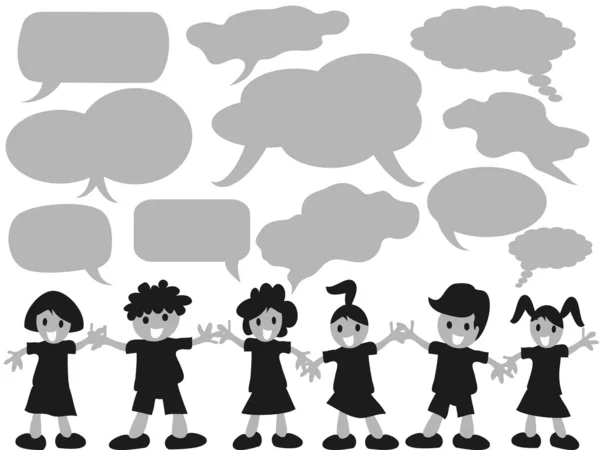 Niños con burbujas del habla — Archivo Imágenes Vectoriales