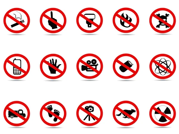 Set of prohibited sign — Stock Vector