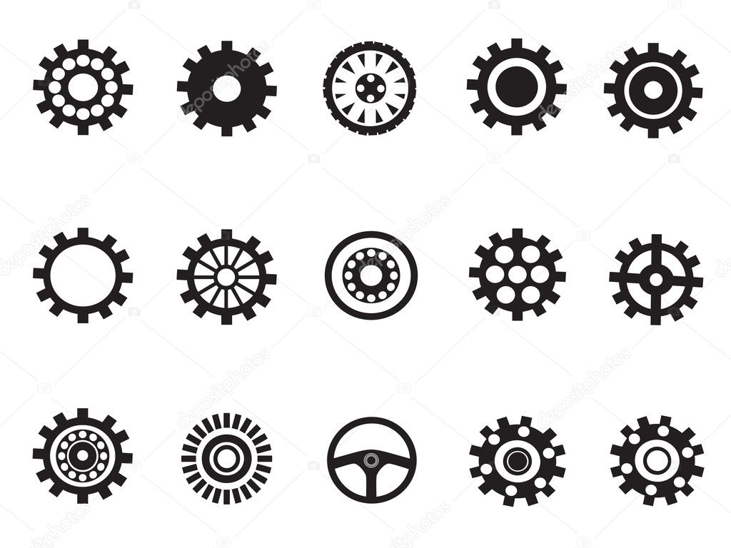 Silhouetted vector of Machine Gear