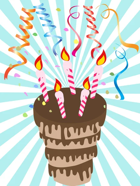 チョコレートの誕生日ケーキ — ストックベクタ