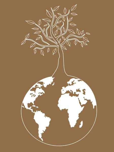Globaler Baum — Stockvektor