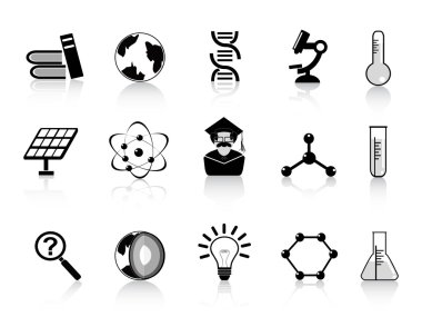 Black science icons clipart