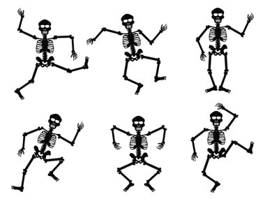 Skeletons dancing clipart