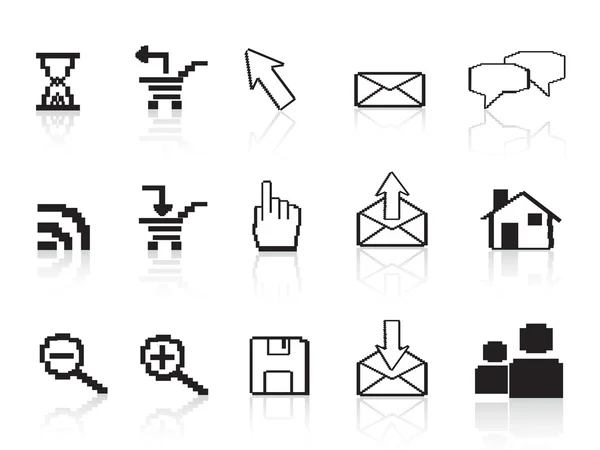 Píxel iconos de ordenador — Vector de stock