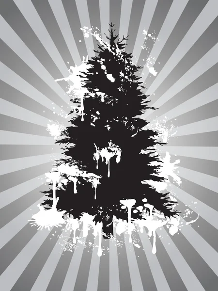 Grungy árvore de natal fundo — Vetor de Stock
