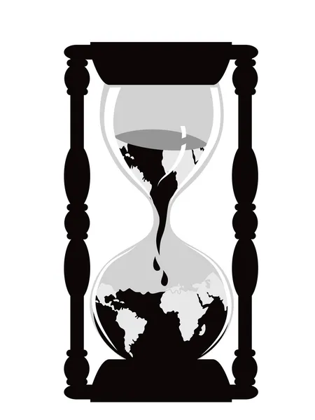 Reloj de arena de la Tierra — Vector de stock