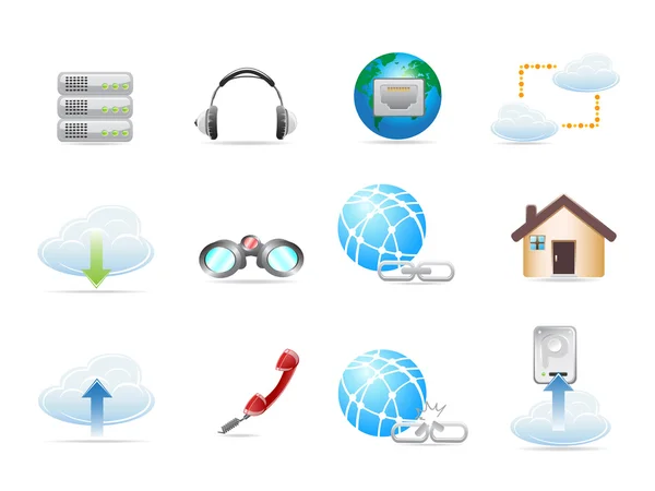 Set di icone di rete — Vettoriale Stock