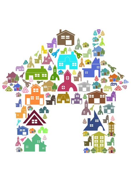 Symbole maison coloré — Image vectorielle
