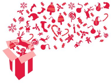 Red christmas gift clipart