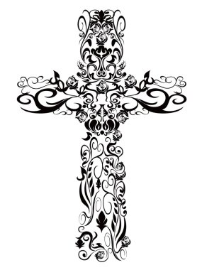 Christian pattern Cross decoration design clipart