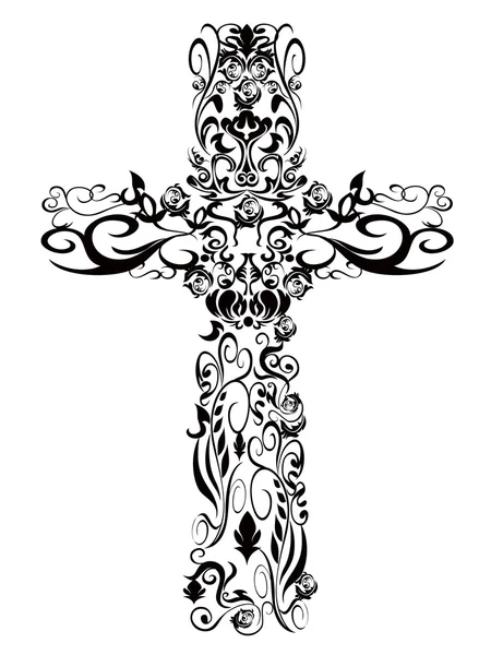 Modèle chrétien Croix décoration design — Image vectorielle