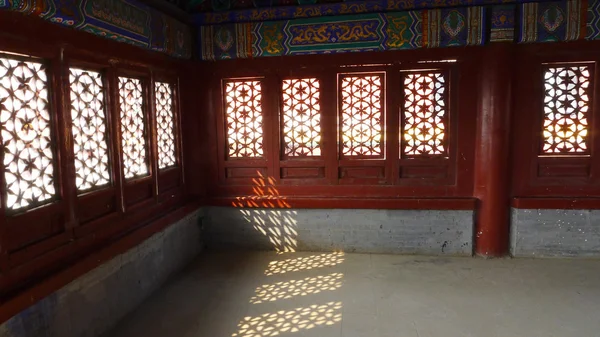 Padrão de janela da antiga casa chinesa — Fotografia de Stock