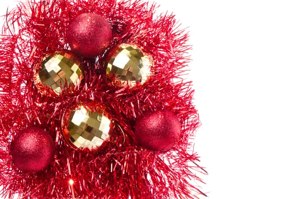 Vánoční koule s pozlátko — Stock fotografie