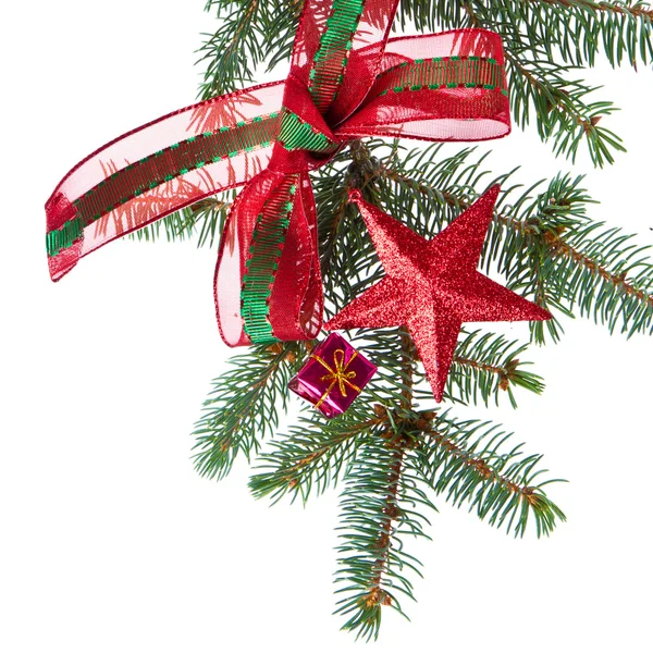 Zdobené vánoční větev — Stock fotografie
