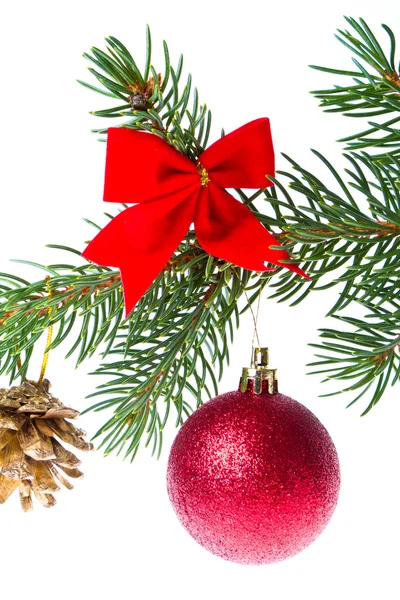 Vánoční koule na větvi — Stock fotografie